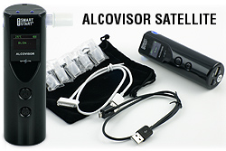 Niezwykle precyzyjny alkomat osobisty Smart Start ALCOVISOR SATELLITE z funkcją ładowarki awaryjnej 2600 mAh